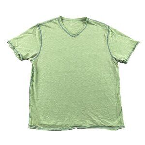 True Grit T-Shirt Mens XL Green VNeck Short Sleeve 100% Cotton Tee